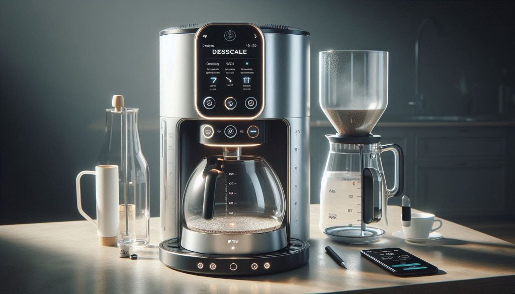 Spinn coffee maker displaying descale error during maintenance process