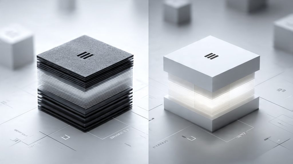 Visual comparison of gallium nitride GaN chargers versus traditional silicon chargers showing size, heat, and efficiency differences.