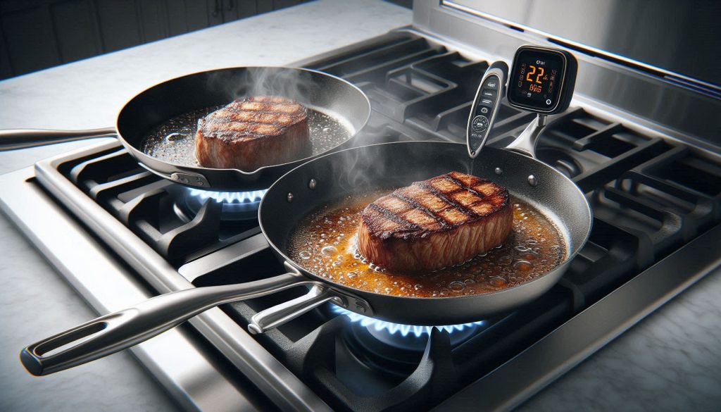 Luxury Frying Pans Undergoing Real-World Cooking Performance And Searing Tests