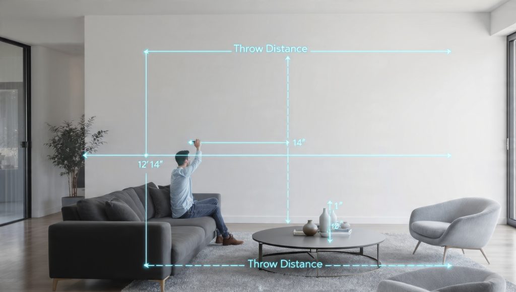 Choosing the best projector for your room with a modern home cinema setup in a real living space