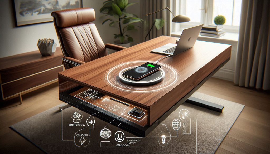 Buying and installing an invisible wireless charger under a luxury desk surface.