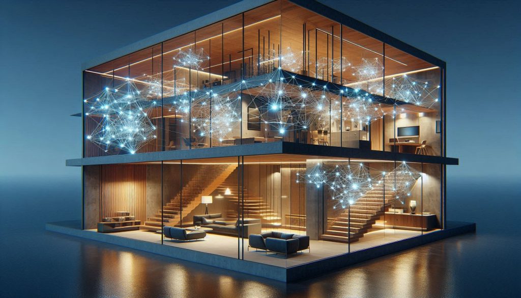 Luxury smart home network prepared for Matter, showing Thread mesh planning, wired backbone, and certified device selection.