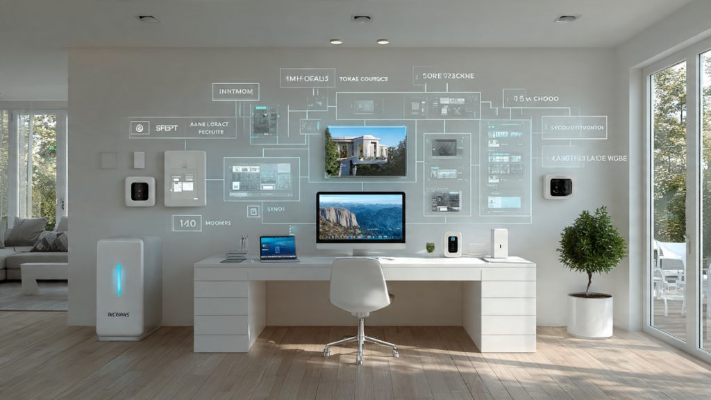 Smart home security and privacy dashboard showing access control and threat modeling