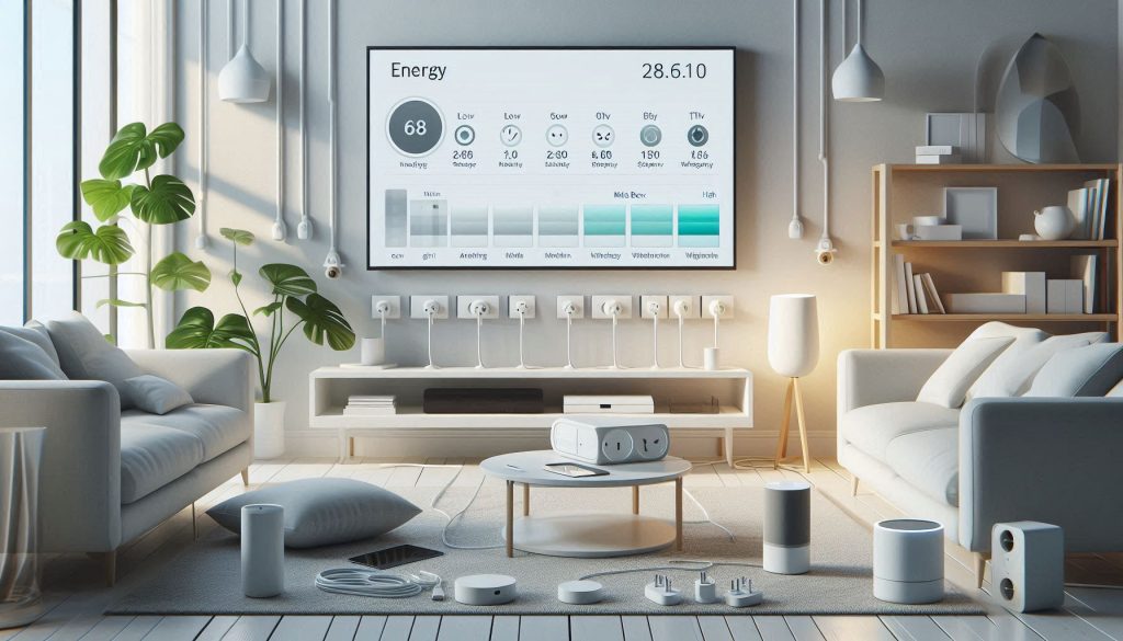 White smart plugs and hub with dashboard comparing power metering accuracy and automation flexibility