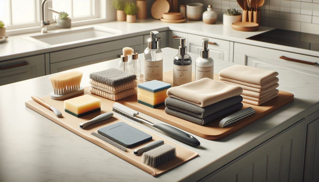 Safe cleaning tools for high-end kitchen appliances.