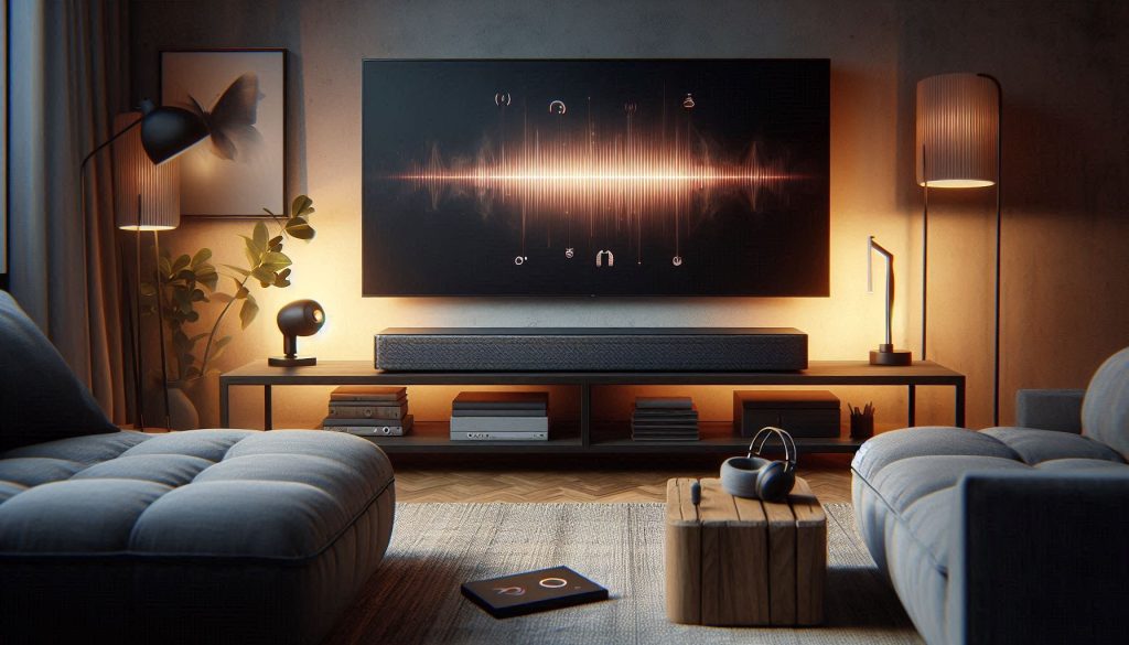 hyper-realistic comparison of wireless and wired soundbars in a modern living room, showing cable-free convenience versus hdmi earc performance
